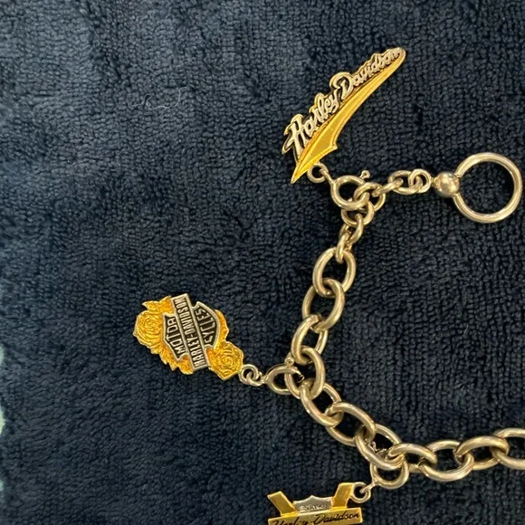 Harley-Davidson Silver and Gold Charm Bracelet - Picture 3 of 4